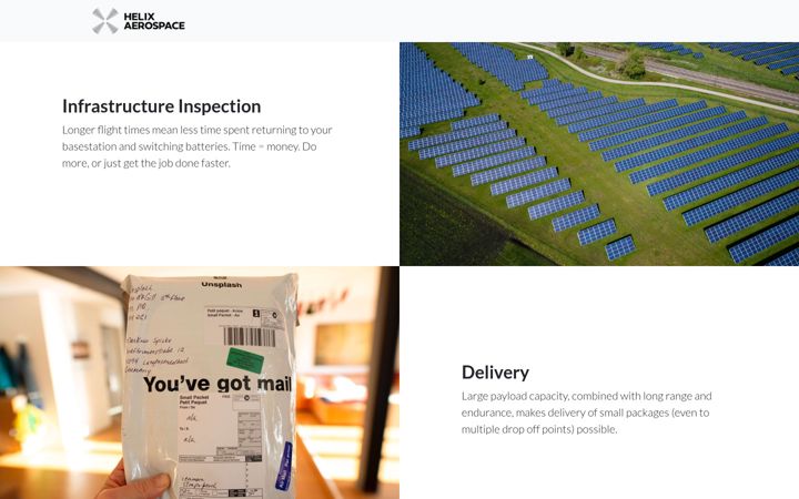 Screenshot of helixaerospace.com