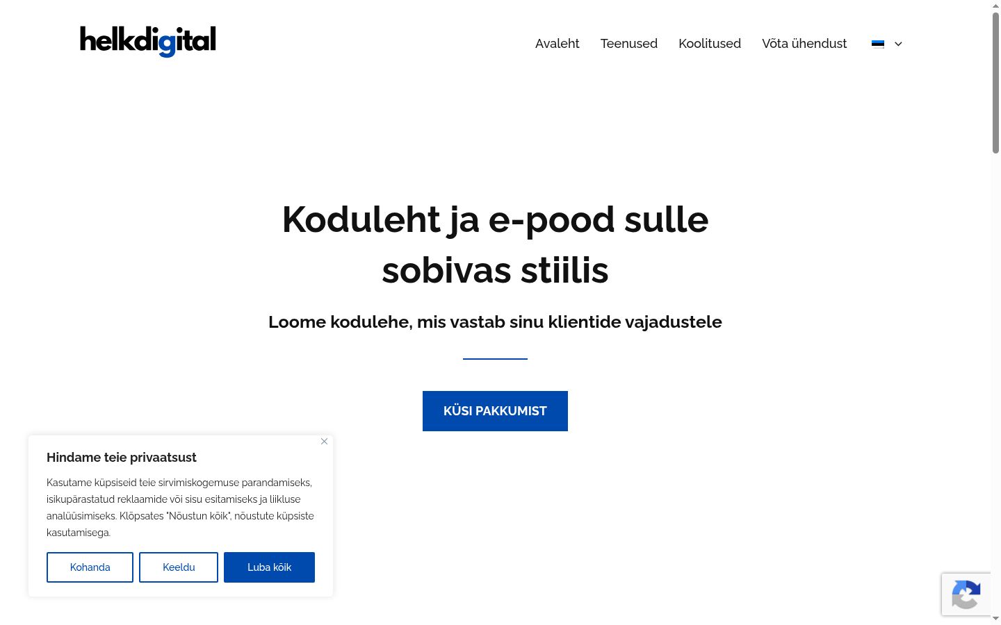 Snímek obrazovky baneru souhlasu zobrazeného před jakoukoli interakcí