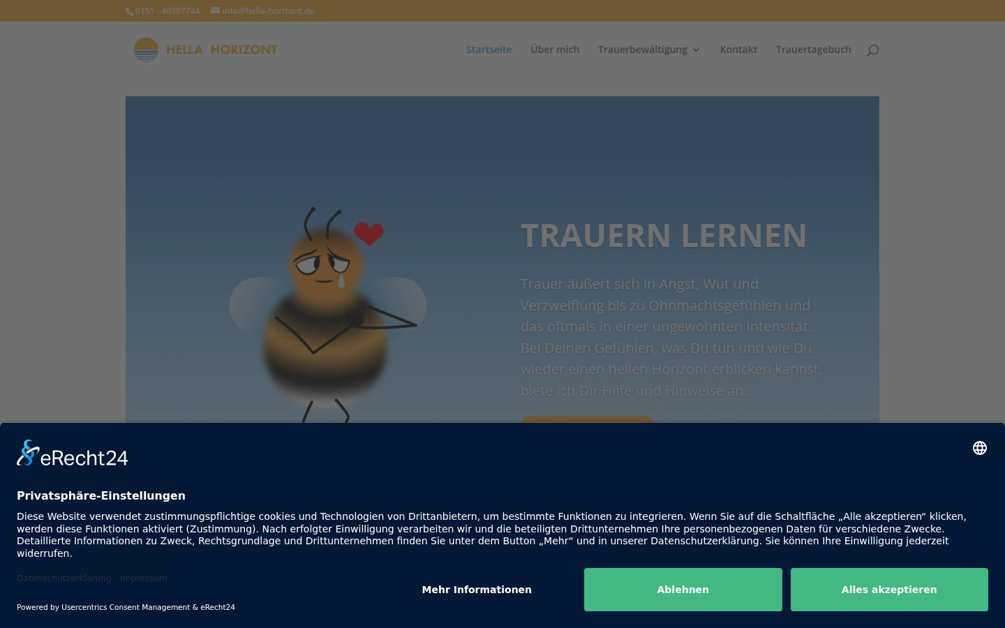 Screenshot of the consent banner shown before any interaction