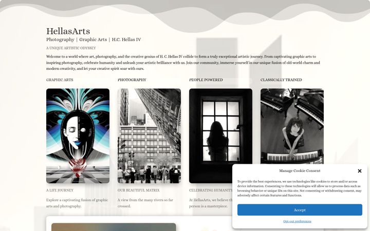 Screenshot of hellasarts.com