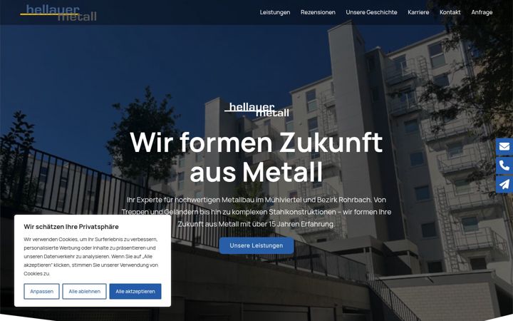 Screenshot of hellauer-metall.com