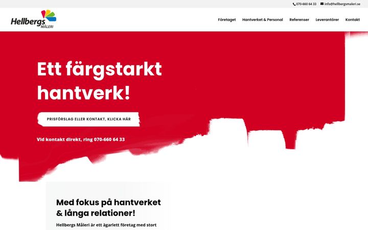 Screenshot of hellbergsmaleri.se
