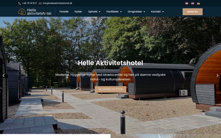 Screenshot di helleaktivitetshotel.dk