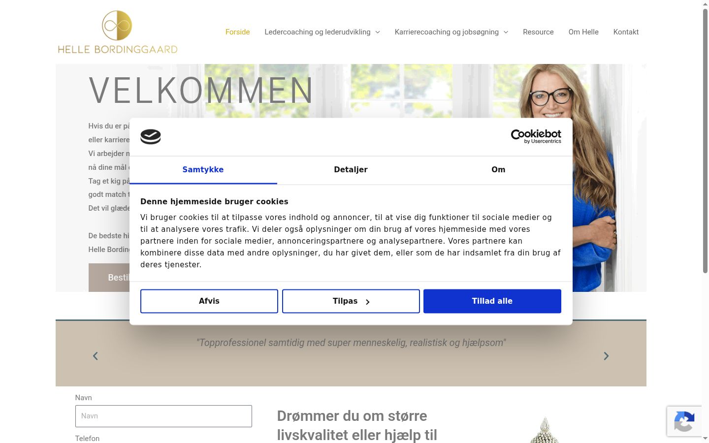 Screenshot of the consent banner shown before any interaction