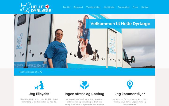 Screenshot of helledyrlaege.dk