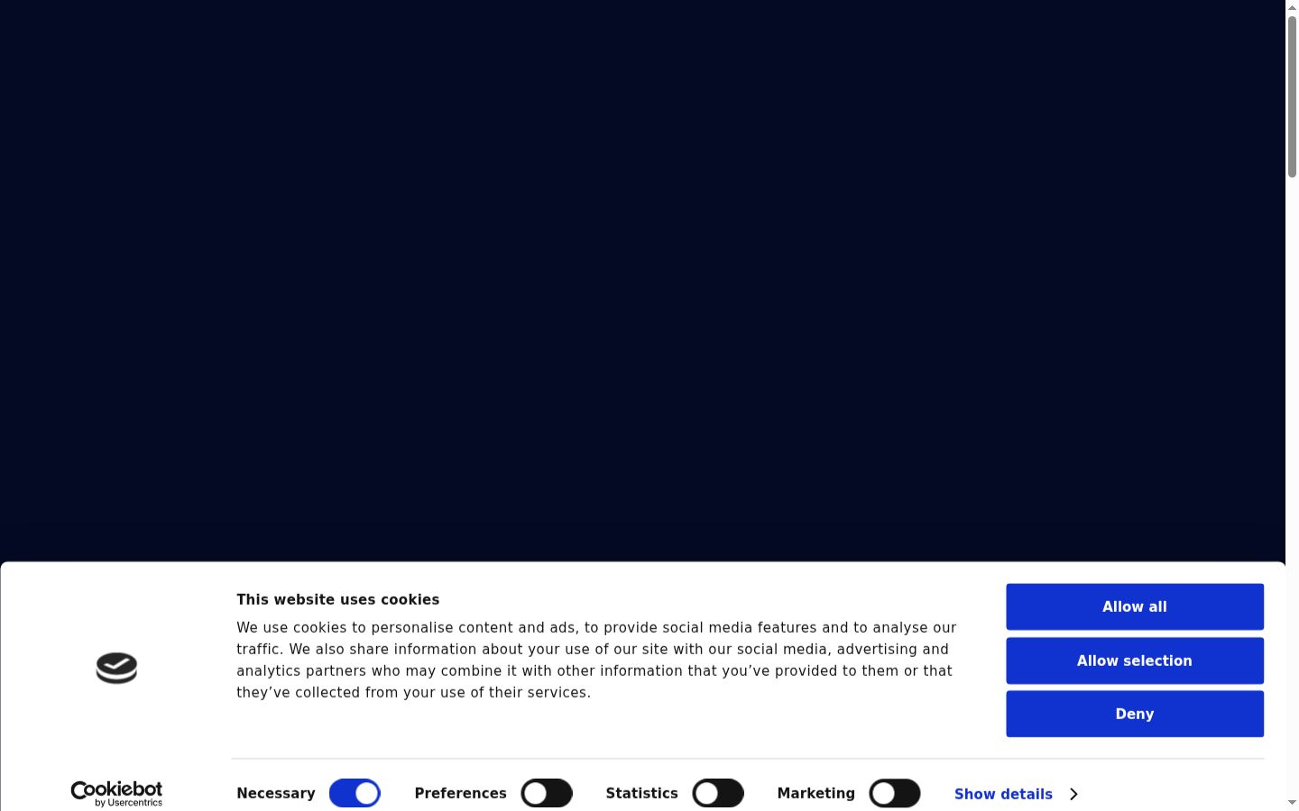 Snimka zaslona bannera za privolu prikazanog prije bilo kakve interakcije