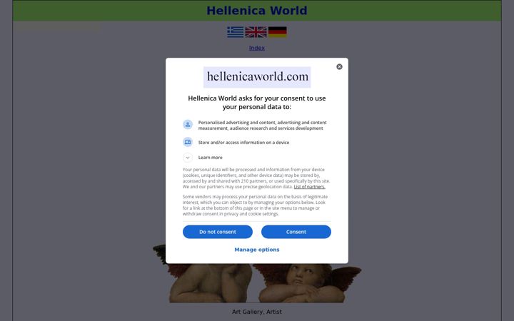 Screenshot of hellenicaworld.com