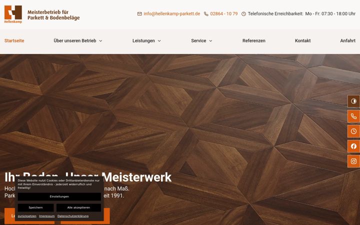 Screenshot stránky hellenkamp-parkett.de
