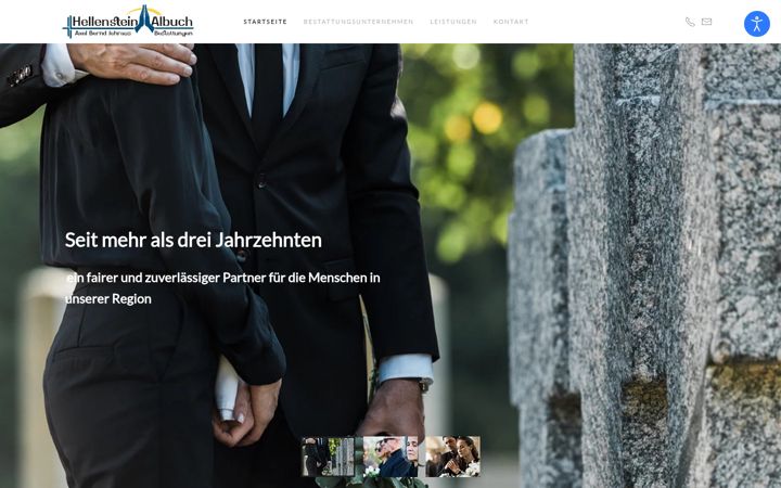 Screenshot of hellenstein-bestattungen.de