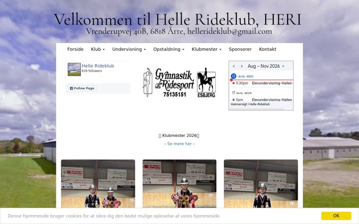 Screenshot of hellerideklub.dk