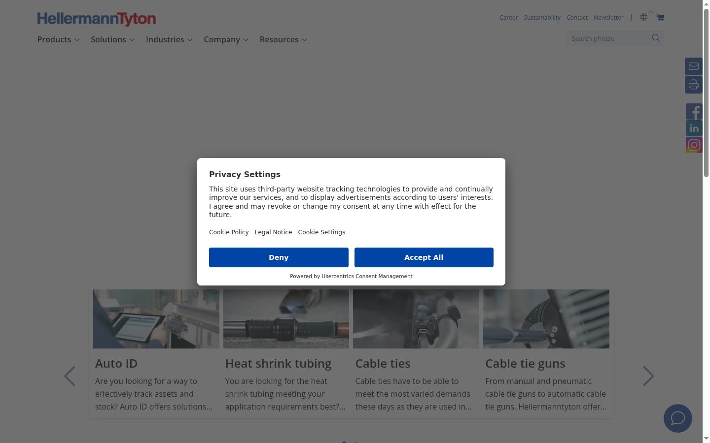 Capture d'écran de la bannière de consentement affichée avant toute interaction