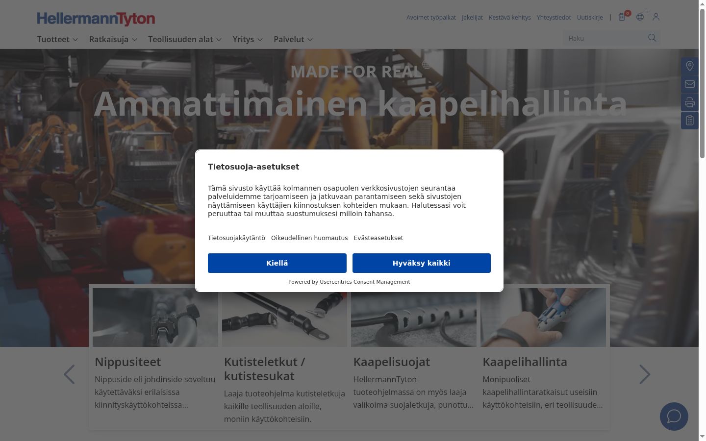 Screenshot van de toestemmingsbanner zoals getoond vóór enige interactie