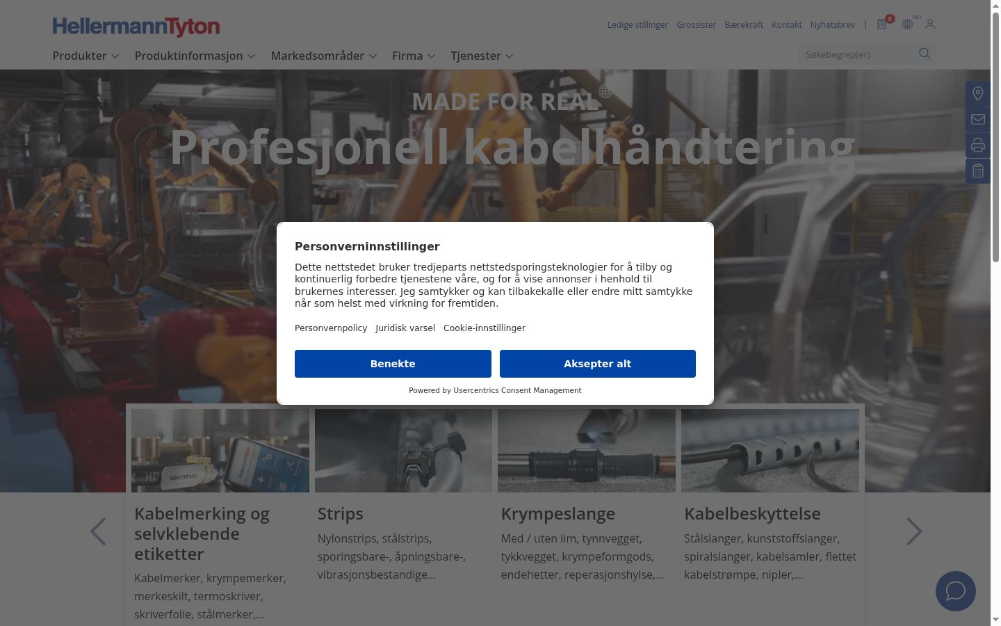 Kuvakaappaus suostumusbannerista, joka näytettiin ennen mitään vuorovaikutusta