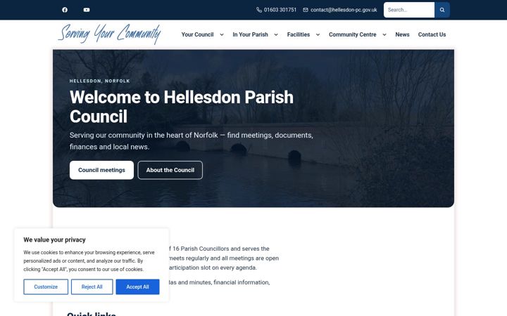 Screenshot of hellesdon-pc.gov.uk