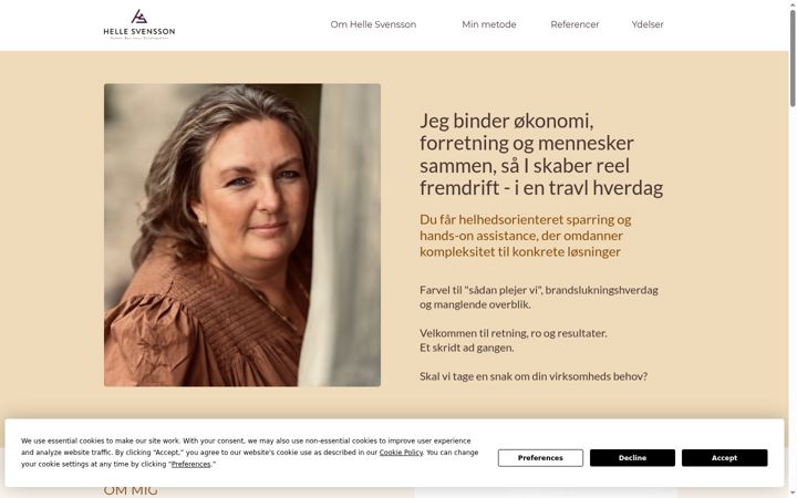 Screenshot of hellesvensson.dk