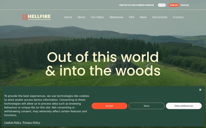 Screenshot of hellfiredublinmountains.ie