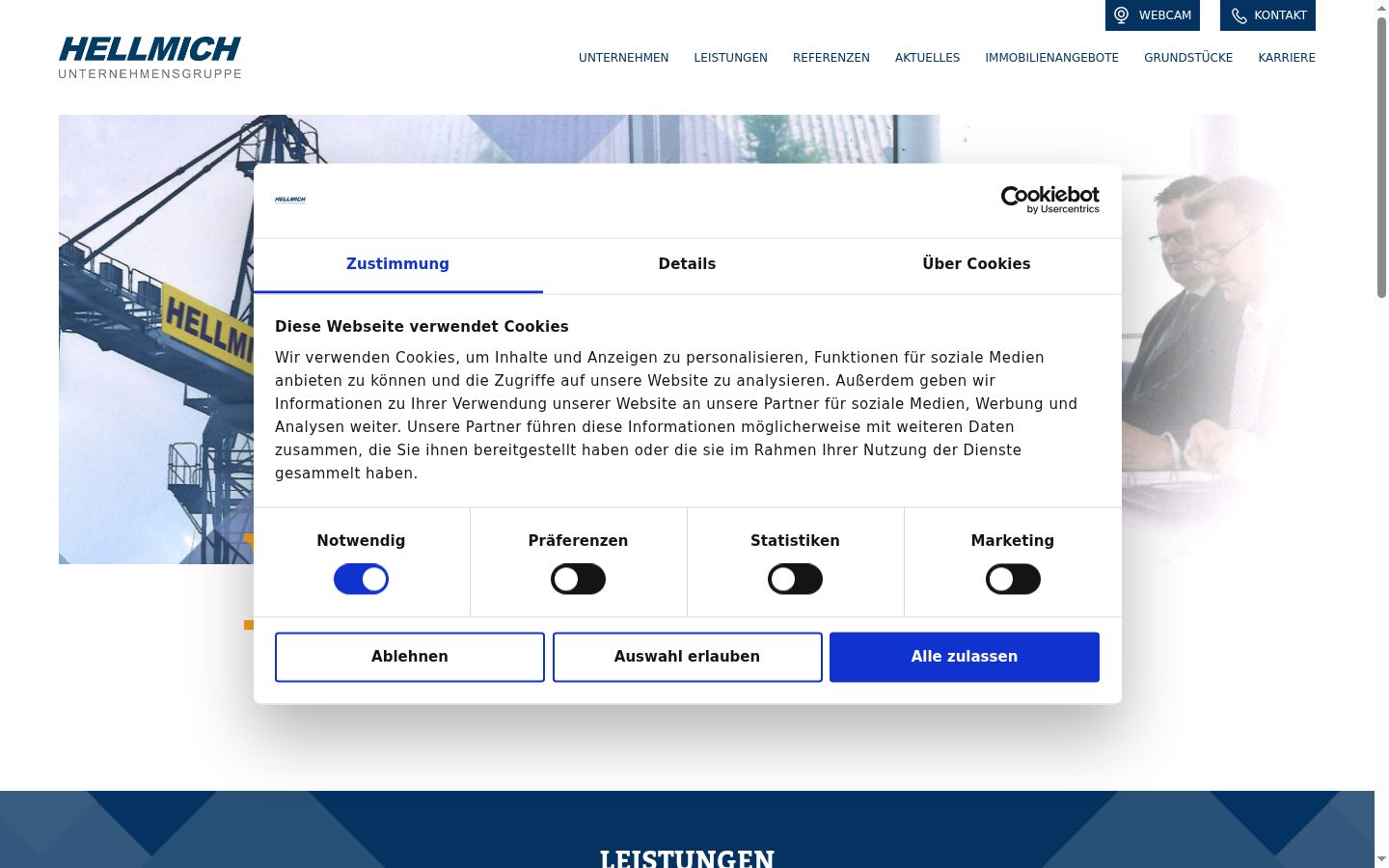 Screenshot of the consent banner shown before any interaction