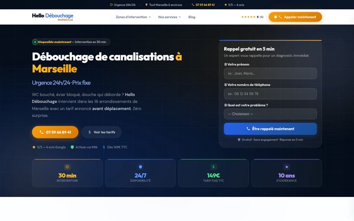 Screenshot of hello-debouchage.com
