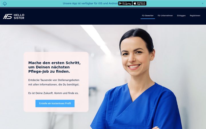 Skärmbild av hello-sister.de