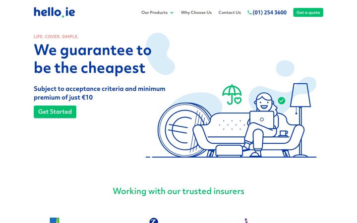 Screenshot van hello.ie