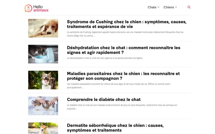 Screenshot of helloanimaux.fr