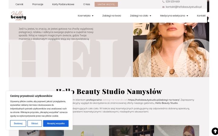 Screenshot of hellobeautystudio.pl