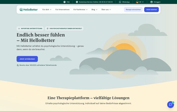 Screenshot of hellobetter.de
