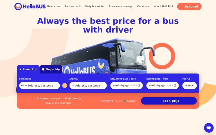 Screenshot ta' hellobus.eu