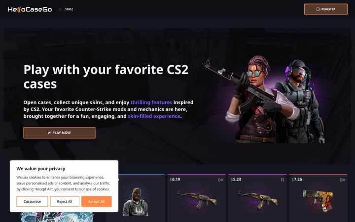 Screenshot of hellocasego.com