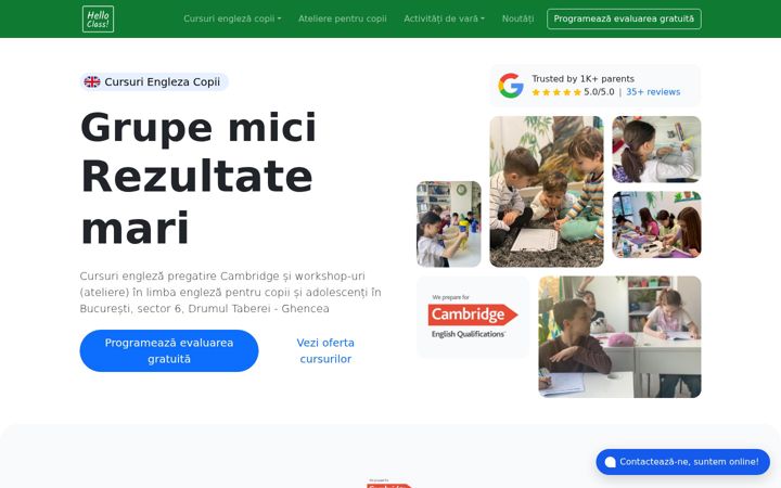 Screenshot of helloclass.ro