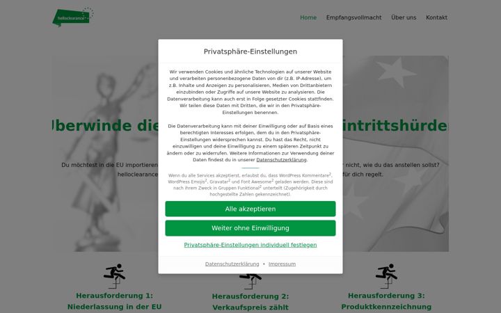 Screenshot of hellocustoms.eu
