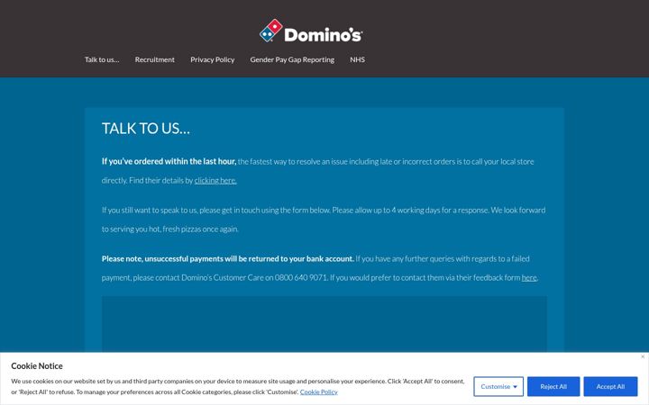 Screenshot of hellodominos.co.uk