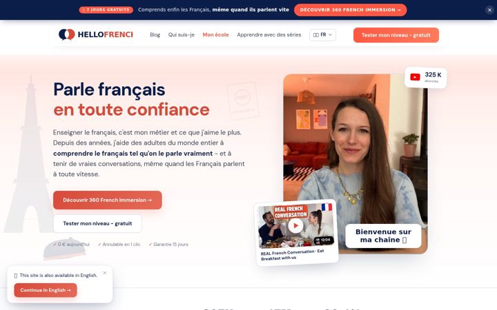 Screenshot of hellofrench.com