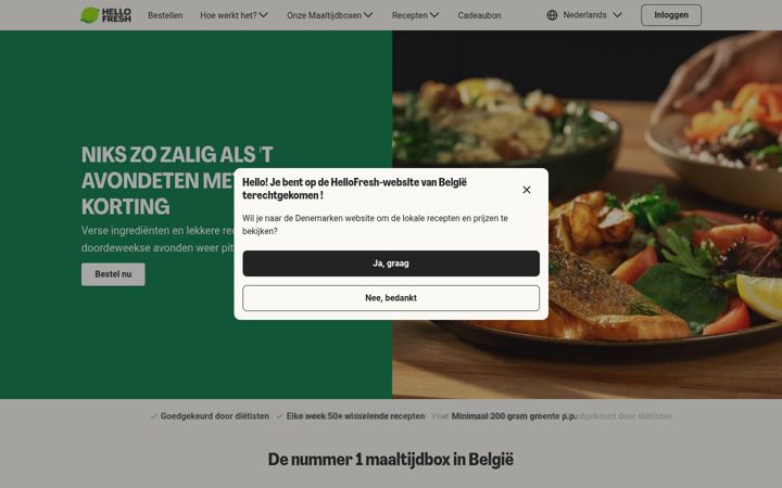 Screenshot of hellofresh.be
