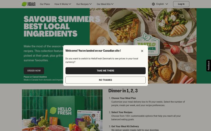 Zrzut ekranu hellofresh.ca