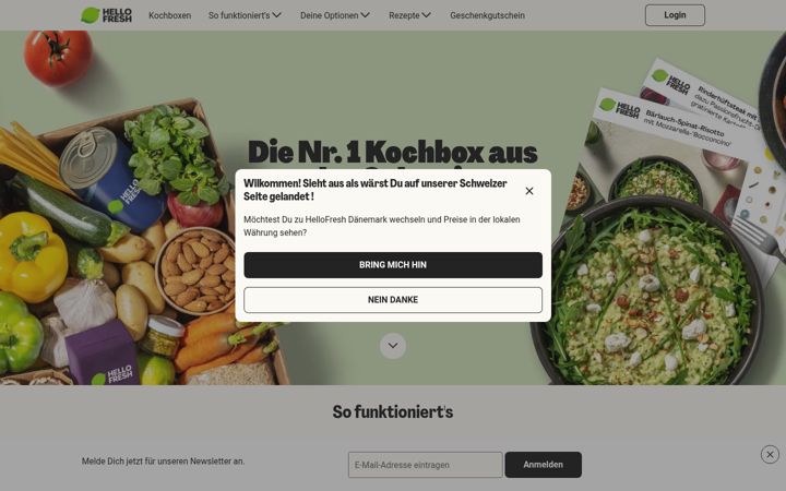 Screenshot of hellofresh.ch