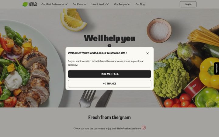 Ekrano kopija hellofresh.com.au