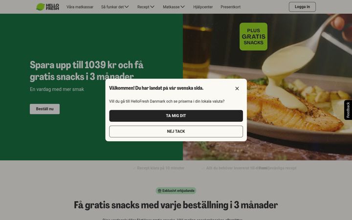 Screenshot of hellofresh.se