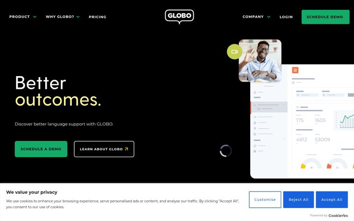 Skärmbild av helloglobo.com