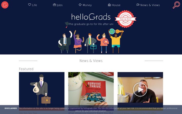 Screenshot of hellograds.com