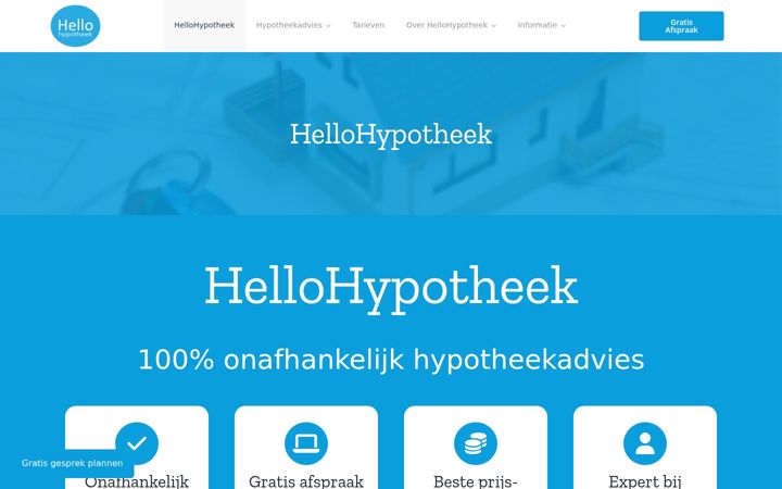 Screenshot of hellohypotheek.nl
