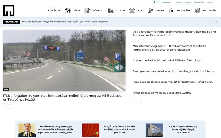 Screenshot of hellokomarom.hu
