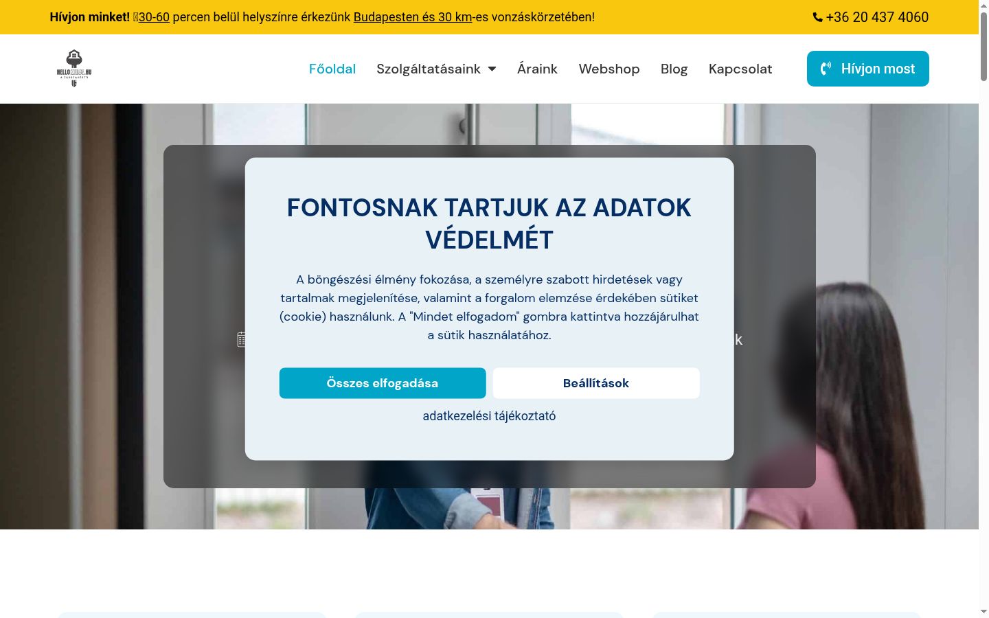 Ekraanipilt nõusolekubännerist, mida näidati enne mis tahes suhtlust