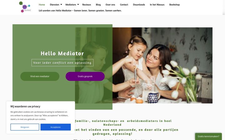 Screenshot of hellomediator.nl