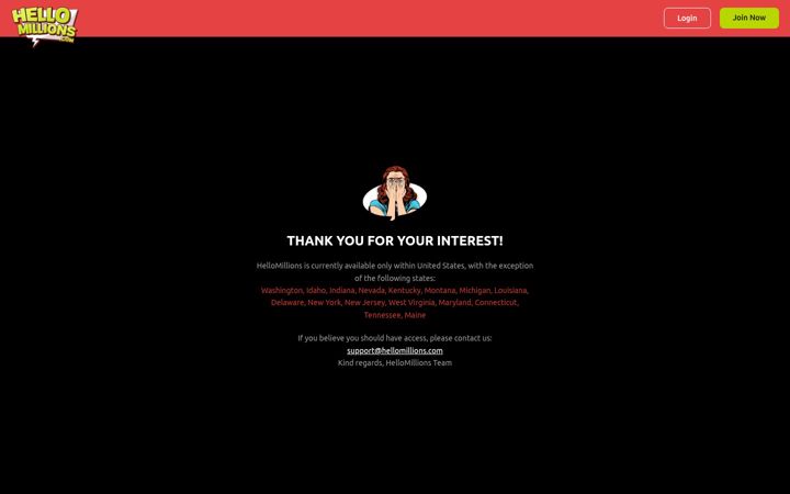 Screenshot ta' hellomillions.com