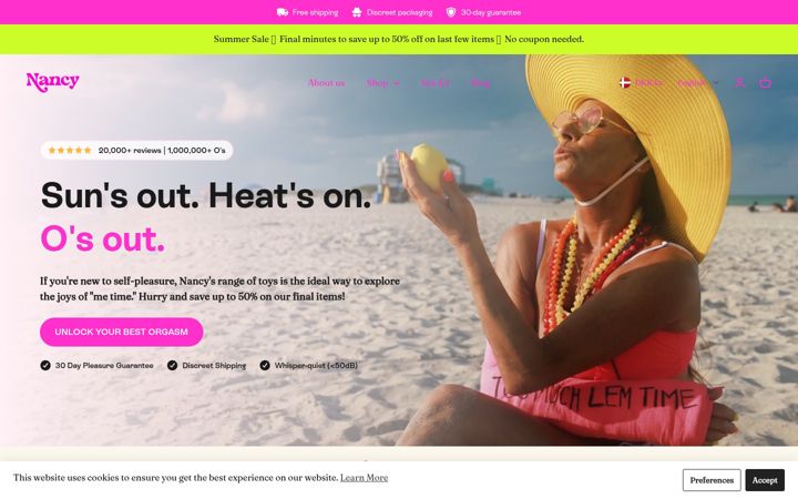 Screenshot of hellonancy.com