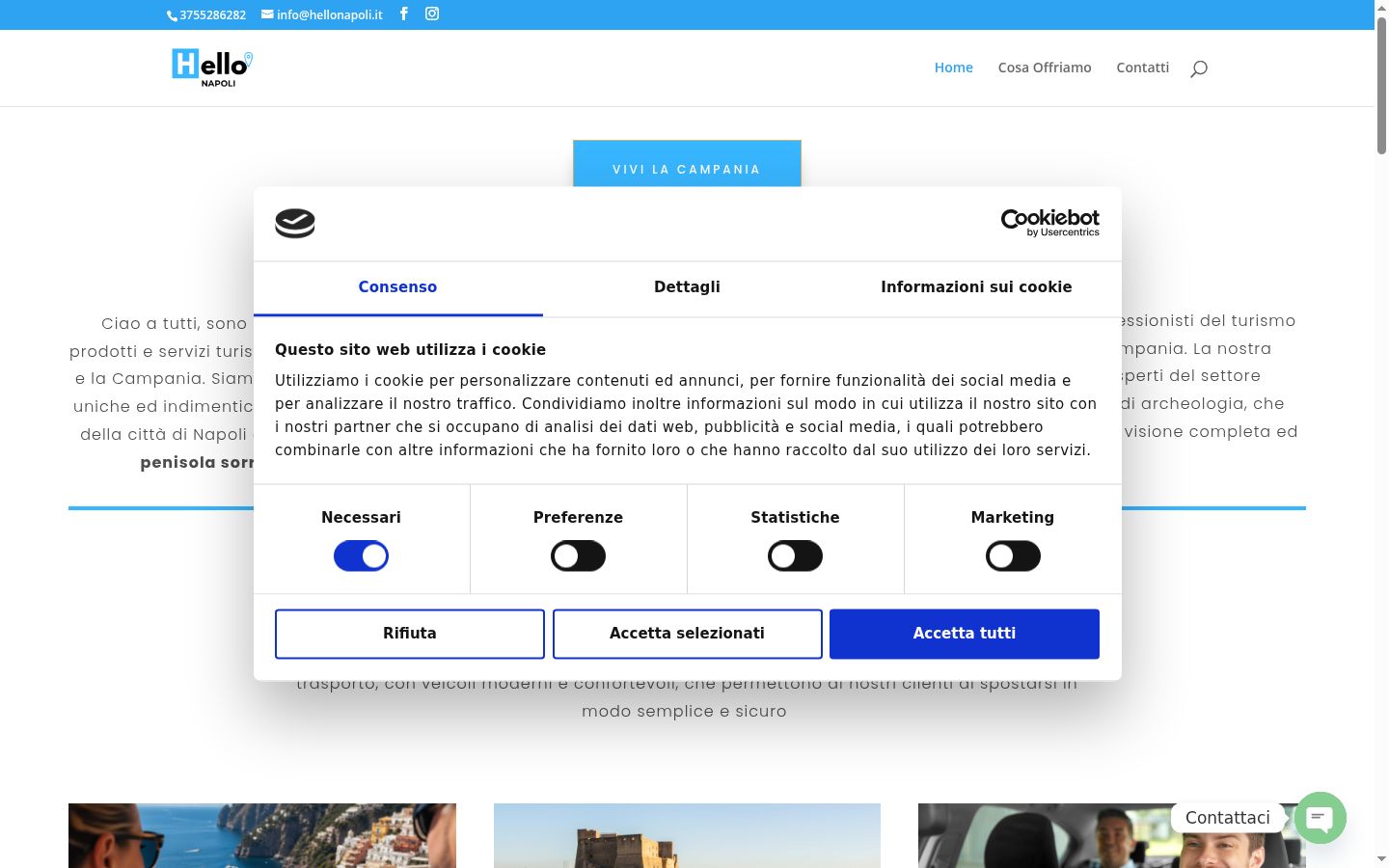 Capture d'écran de la bannière de consentement affichée avant toute interaction