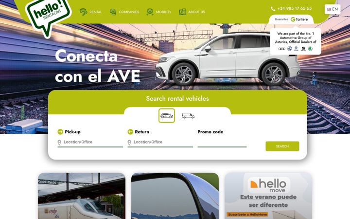 Screenshot of hellorentacar.es