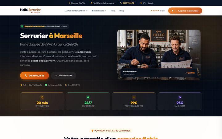 Screenshot of helloserrurier.fr