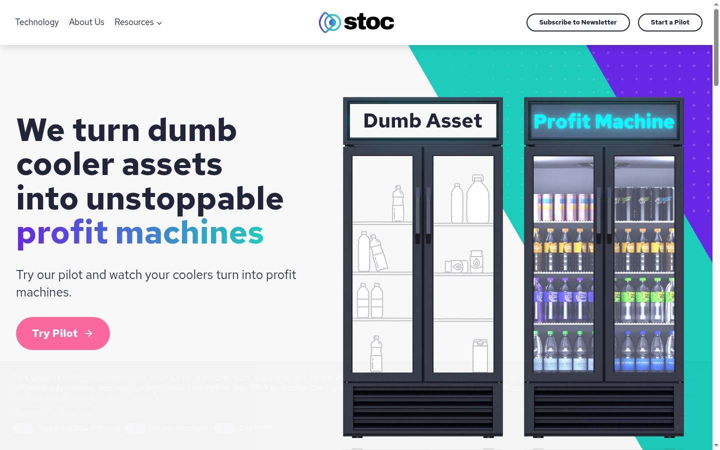 Screenshot del banner di consenso mostrato prima di qualsiasi interazione
